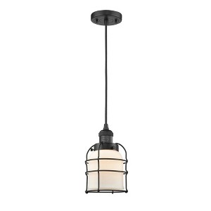 Bell Cage - 1 Light Cord Hung Mini Pendant In Traditional Style-9 Inches Tall and 6 Inches Wide - 1 of 1