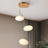 LNC Deglupta 3-Lights 18" Modern Luxury Cluster Integrated LED Chandelier, Brass and White - 2 of 4