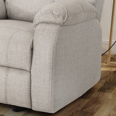 Beige Fabric Gliding Recliner Accent Chair