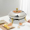YIYIBYUS Round Chafing Dish, Stainless Steel 3L Catering Chafers and Buffet Warmers with Fuel Holder - 2 of 4