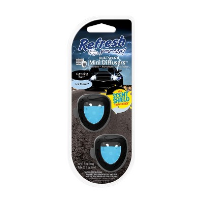 Refresh Your Car 2pk Lightning Bolt / Ice Storm Scent Diffuser Air Freshener