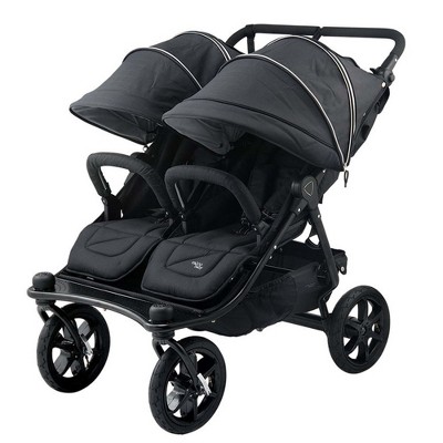 Duo X Double Stroller, All-Terrain Tires and Extra-Smooth Ride, Features an Extended Canopy and Adjustable Footrests - Black