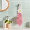 REGALWOVEN Soft Absorbent Flower Pattern Chenille Hand Towel with Loop 6" x 15" 1 Pack - 2 of 4