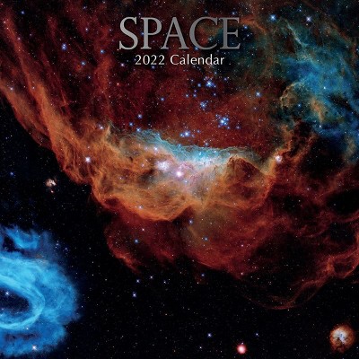 The Gifted Stationery 2021 - 2022 Space Monthly Wall Calendar, 16 Month, Galaxy Planets Theme with Reminder Stickers, 12 x 12 in