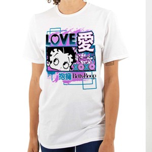 Kanji Style Betty Boop Love XOXO Womens Graphic T Shirt Tees Brisco Brands - 1 of 2
