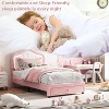 Upholstered Twin Bed Frame with Led Lights and Storage Drawer, Cute Velvet Led Bed Frame with Headboard for Kids, Girls, Boys, No Box Spring Needed - 4 of 4