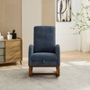 Racxily Rocking Chair for Nursery, High Back Glider Chairs with Retractable Footrest, Accent Armchair with Rubber Wood Legs - 3 of 4