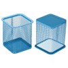 Unique Bargains Metal Large Capacity Square Desk Accessories Mesh Pen Holders - 3 of 4