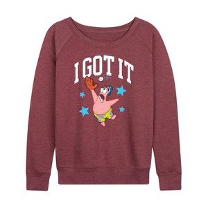Women's - SpongeBob SquarePants - I Got It Lightweight French Terry Wide Neck Long Sleeve Shirt - 1 of 4