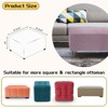 Unique Bargains Square Jacquard Ottoman Slipcover with Elastic Bottom for Furniture Protector - 2 of 4