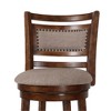 New Classic Furniture, Aberdeen Wood Swivel Bar Stool with Fabric Seat in Dark Brown, Brown - image 4 of 4