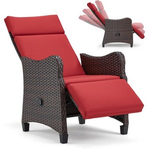 EROMMY Outdoor Recliner Chair for Patio,Red - 1 of 4