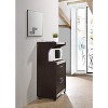 Hodedah Wheeled Kitchen Island Microwave Cart with Pull-Out Drawer and Cabinet Storage, Chocolate Grey - 4 of 4