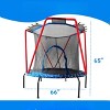 VisioGear Kids Trampoline with Heighten Net, Round Bouncer for Kids, Red, 66"*66"*65" - 2 of 4