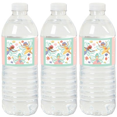 Big Dot of Happiness Let's Be Fairies - Fairy Garden Birthday Party Water Bottle Sticker Labels - Set of 20