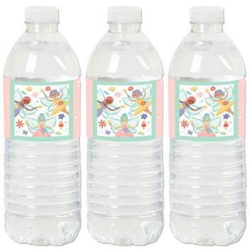 Big Dot of Happiness Let's Be Fairies - Fairy Garden Birthday Party Water Bottle Sticker Labels - Set of 20