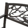Syemin Patio Accent Chairs, Wrought Iron Park Two-Seater Outdoor Chair for Lawn, Garden and Porch, Beige, 50" * 23.5" * 33.5" - 3 of 4