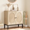 Rattan Storage Cabinet, Sideboard Buffet Cabinet, Wood Console Cabinet with Storage Shelf, Sideboard Cabinet for Hallway, Entryway, Living Room - 4 of 4