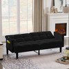 75" Velvet Convertible Folding Futon Sofa Bed with 6-Position Adjustable Backrest and Tufted Design - 3 of 4