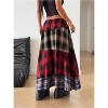 Women's Boho Maxi Skirt - Flowy Flared Ruffle Design for Summer & Going Out Outfits Gingham Red - 2 of 4