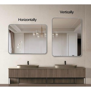 TUYOHW 24x36 Inch Wall Mount Bathroom Mirror,Modern Rectangular Wall Mount Vanity Mirror with Metal Frame for Bathroom,Bedroom - 1 of 4