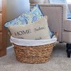 Round Wicker Laundry Basket with Handles, Whimsical Water Hyacinth Basket, Supportive Metal Frame, Natural - 2 of 4