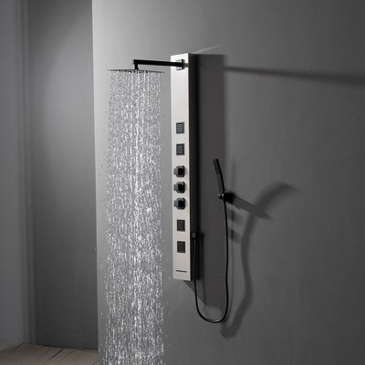 Stainless Steel Multi-Function Shower Panel with Jets and Handheld