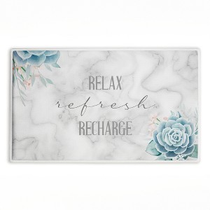 Stupell Industries Relax Refresh Recharge Succulents Printed Plush Bath Mat And Bath Rug, Design By Kim Allen, 18"X30" - 1 of 4