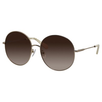 Salvatore Ferragamo SF 299S 703 Womens Round Sunglasses Gold 60mm