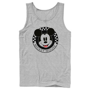 Men's Mickey & Friends Checkered Mickey Mouse Portrait Tank Top - 1 of 4