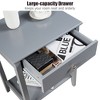 Tangkula 2PCS Nightstand Sofa Side End Table Bedroom Living Room w/ Shelf Drawer Grey - 3 of 4