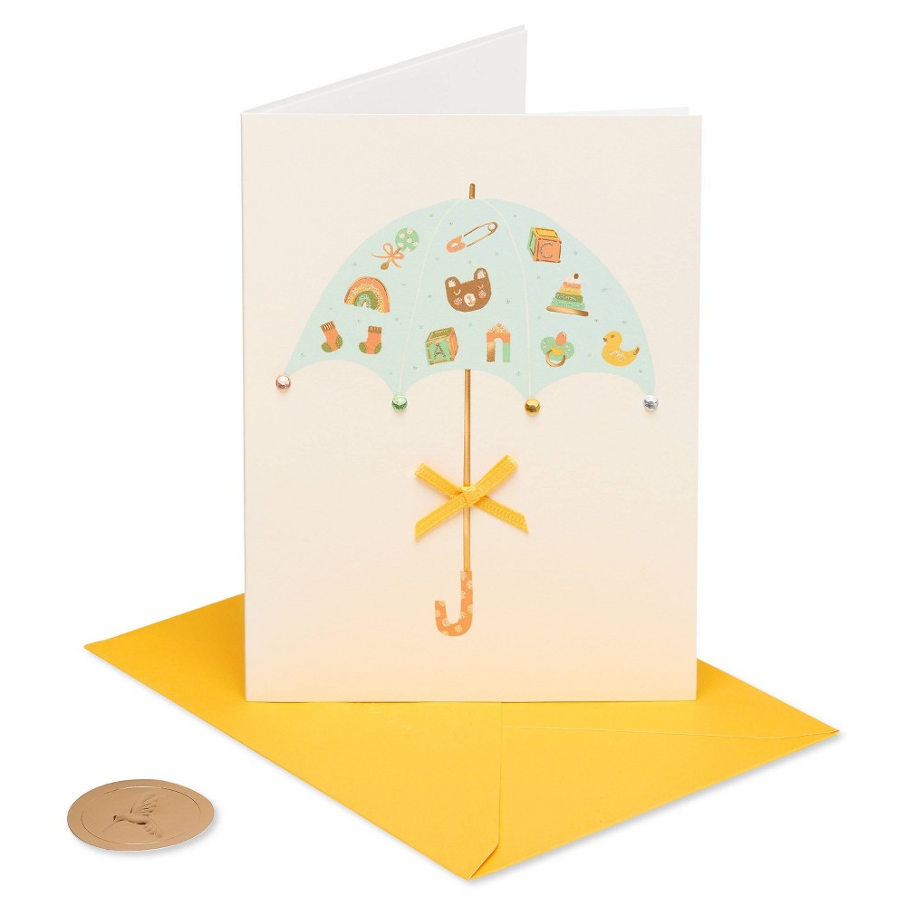 Photos - Envelope / Postcard Umbrella with Baby Toys Congratulation Card - PAPYRUS