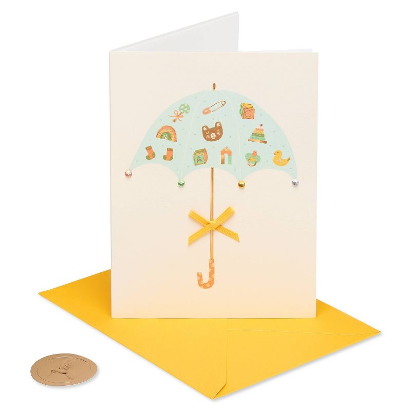 Umbrella with Baby Toys Congratulation Card - PAPYRUS, 1 of 8