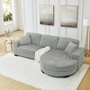 TiramisuBest Corduroy Tufted Upholstered Sleeper Sectional Sofa,Gray - 3 of 4