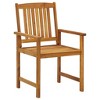 vidaXL Solid Acacia Wood Patio Chairs with Cushions, Set of 2, Outdoor Garden Furniture, Durable and Stable - 4 of 4
