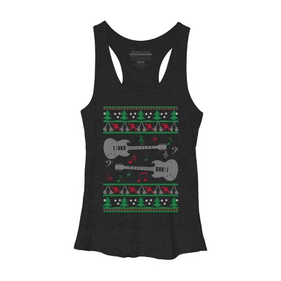 Women's Design By Humans Guitar Christmas By sophialada Racerback Tank Top