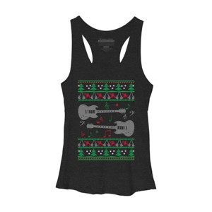 Women's Design By Humans Guitar Christmas By sophialada Racerback Tank Top - 1 of 3