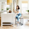 Arceso 3pcs Counter Height Bar Stools, Modern Counter Stools Upholstered Barstools, with Curved Backrest and Arms, Ivory white - 2 of 4