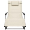 vidaXL Sun Lounger Textilene Cream and Gray - 2 of 4
