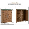 Kelly Wooden Pitch Roof Patio Storage Shed,  Solid Wood Tool Shed with Lockable Door, Outdoor Furniture - Maison Boucle - 3 of 4