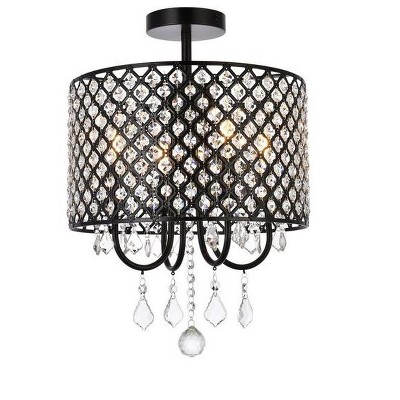 Elegant Lighting Elise 14 inch flush mount in black