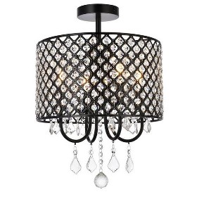 Elegant Lighting Elise 14 inch flush mount in black - 1 of 4