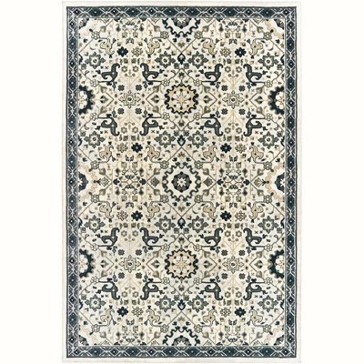 Oriental Weavers Bowen 073J2 Ivory/ Navy Indoor Area Rug - 6'7" x 9'6"