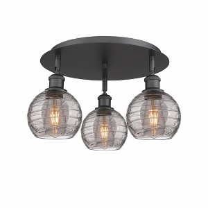 Athens Deco Swirl - 3 Light Flush Mount In Industrial Style-8.63 Inches Tall and 17.63 Inches Wide - 1 of 1