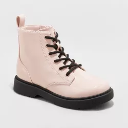Girls' Zoe Zipper Lace-Up Combat Boots - art class™ Blush 5