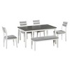 Whisen Classic and Traditional Style 6-Piece Dining Set with 4 Upholstered Chairs and Bench - 3 of 4