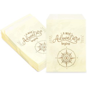 Sparkle and Bash 100 Pack A New Adventure Begins Paper Treat Bags, Baby Shower Party Favors Bags for Cookie Goodie Gifts, 5 x 7.5 in - 1 of 4