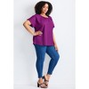 Avenue Women's Plus Size Keyhole Dolman Sleeve Blouse - 4 of 4