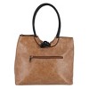 Alyssa Women's Textured Synthetic Leather Tote Handbag with Handle, Dark Tan - 3 of 3