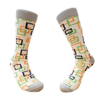 Colorful Square Pattern Socks (Women's Sizes Adult Medium) from the Sock Panda